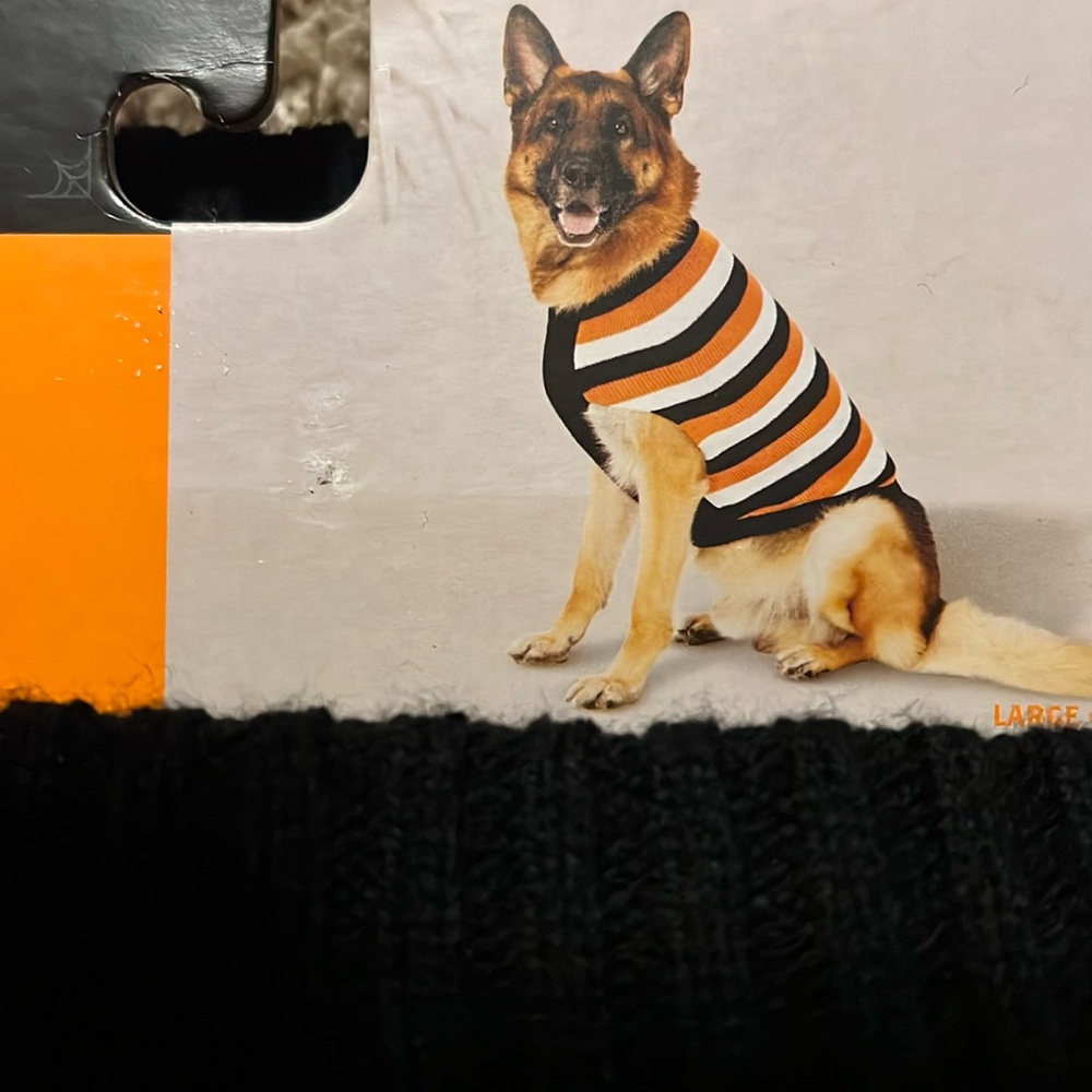 Hyde and eek new dog sweater.  Large.